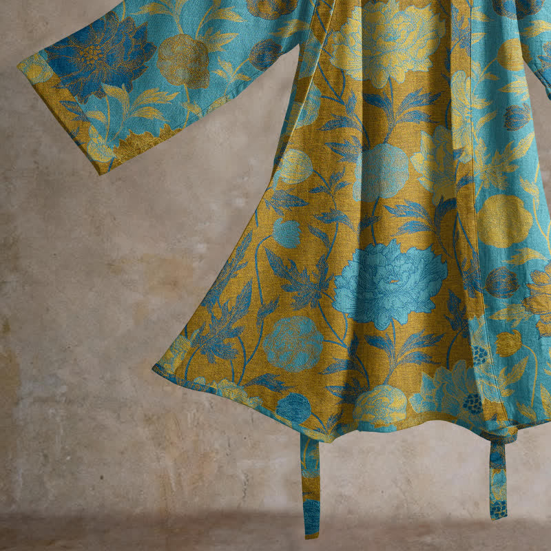 Robe de chambre vintage en coton à fleurs Ownkoti - image 14