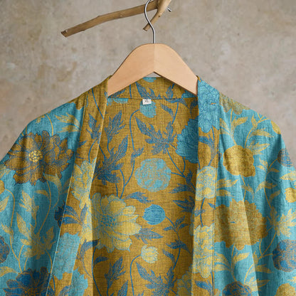 Robe de chambre vintage en coton à fleurs Ownkoti - image 12