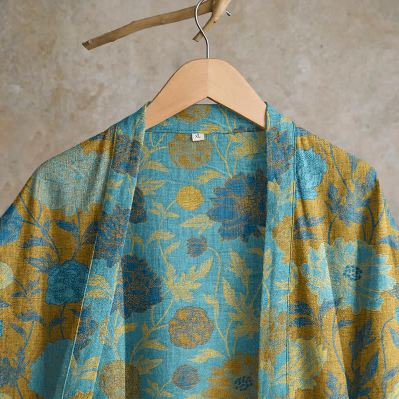 Robe de chambre vintage en coton à fleurs Ownkoti - image 17