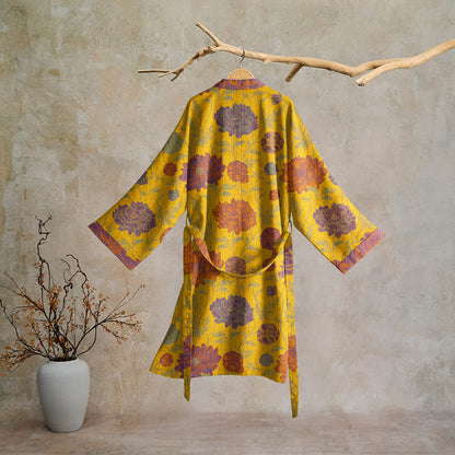 Robe de chambre vintage en coton à fleurs Ownkoti - image 21