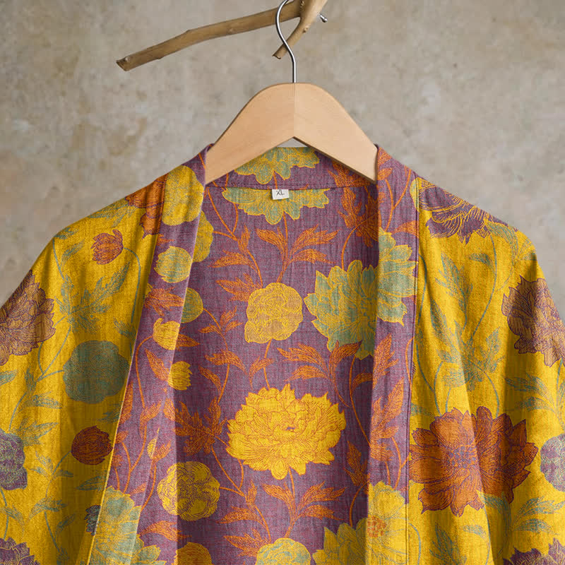Robe de chambre vintage en coton à fleurs Ownkoti - image 22