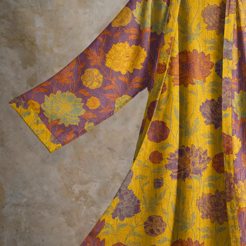 Robe de chambre vintage en coton à fleurs Ownkoti - image 28