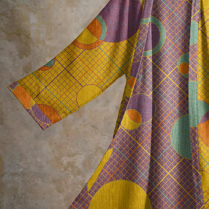 Ownkoti Retro Geometric Circle Cotton Robe - image 8