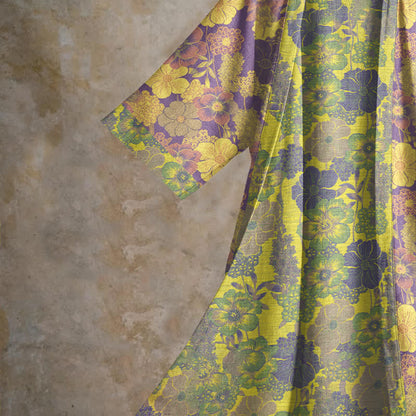 Kimono Ownkoti en coton à fleurs violettes - image 3