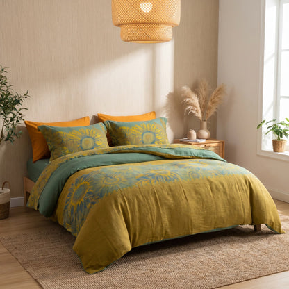 Parure de lit Ownkoti Vintage Tournesol en gaze de coton - image 21
