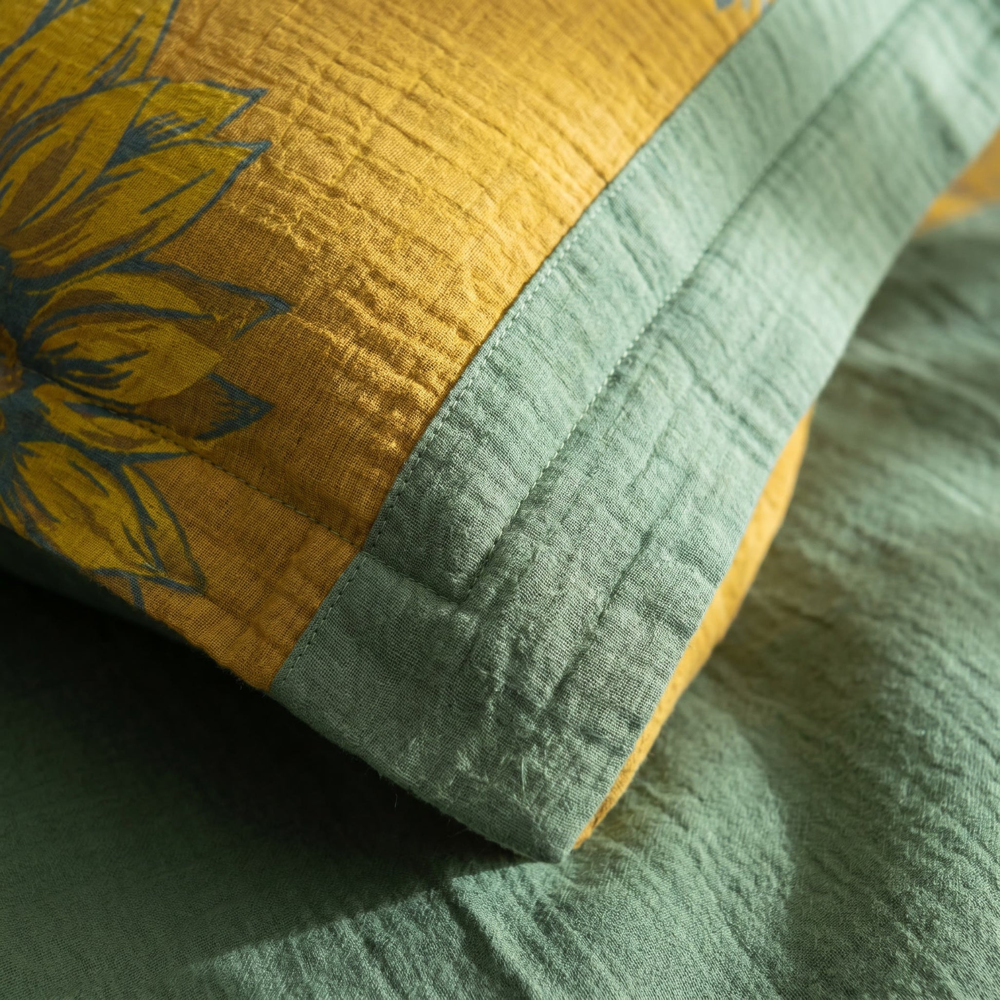 Parure de lit Ownkoti Vintage Tournesol en gaze de coton - image 25