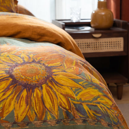 Parure de lit Ownkoti Vintage Tournesol en gaze de coton - image 6