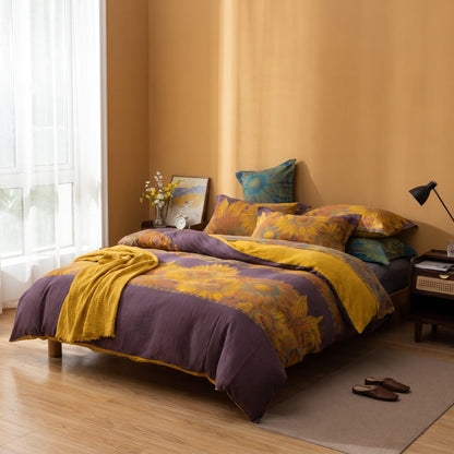 Parure de lit Ownkoti Vintage Tournesol en gaze de coton - image 9