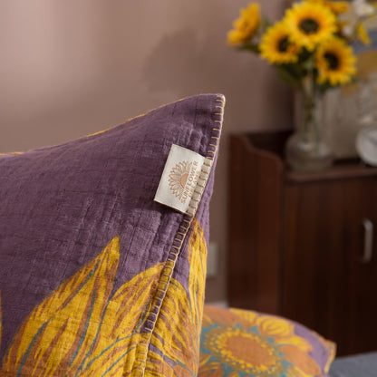 Parure de lit Ownkoti Vintage Tournesol en gaze de coton - image 16