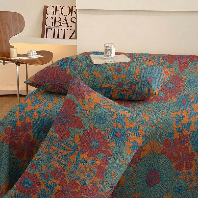Ensemble de literie en gaze de coton à motif floral rétro Ownkoti - image 5