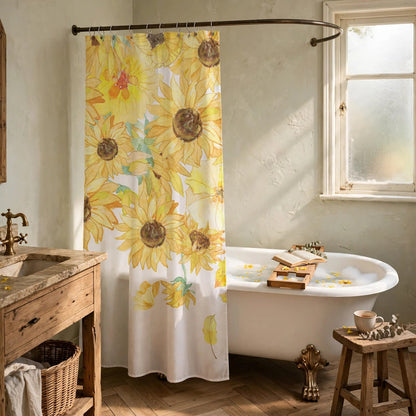 Rideau de douche imperméable Ownkoti Rustic Sunflower - image 1