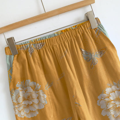 Ensemble de vêtements d'intérieur en coton Ownkoti rétro pivoine papillon - image 2