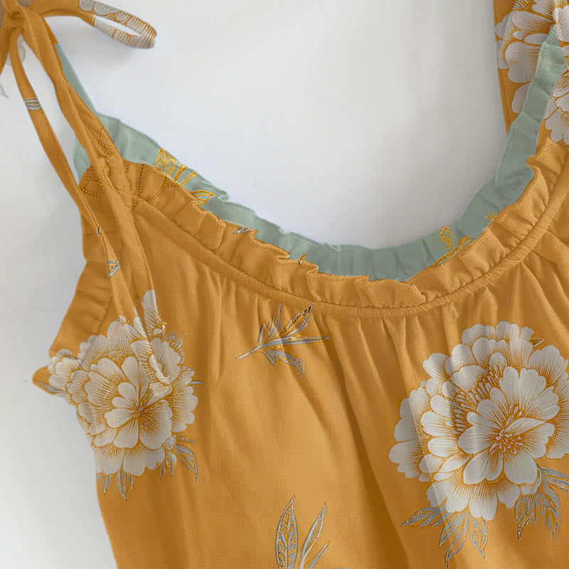 Ensemble de vêtements d'intérieur en coton Ownkoti rétro pivoine papillon - image 1