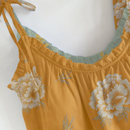 Ensemble de vêtements d'intérieur en coton Ownkoti rétro pivoine papillon - image 1