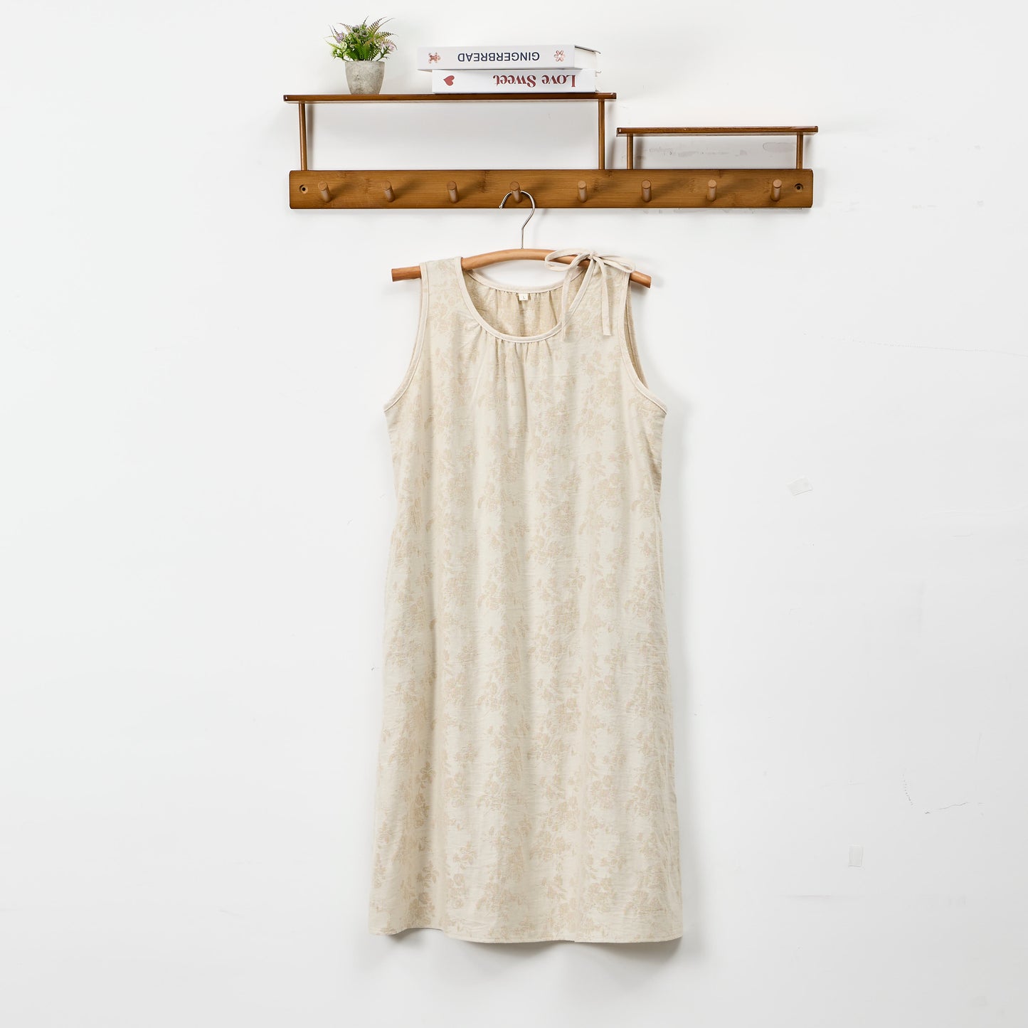 Nuisette en coton beige à fleurs rétro Ownkoti - Beige - XL - image 0