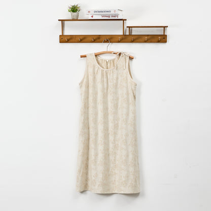Nuisette en coton beige à fleurs rétro Ownkoti - Beige - XL - image 0