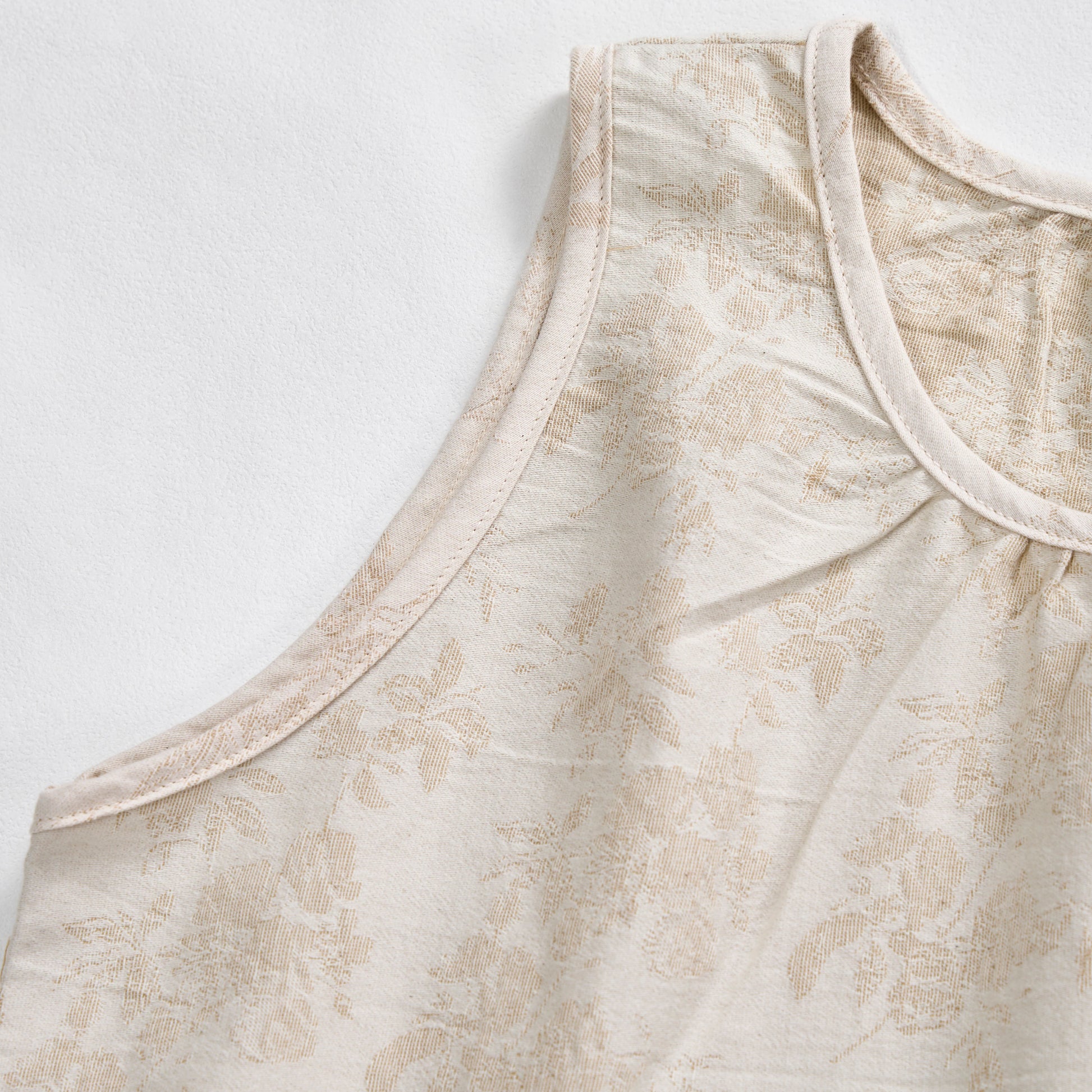 Nuisette en coton beige à fleurs rétro Ownkoti - image 4