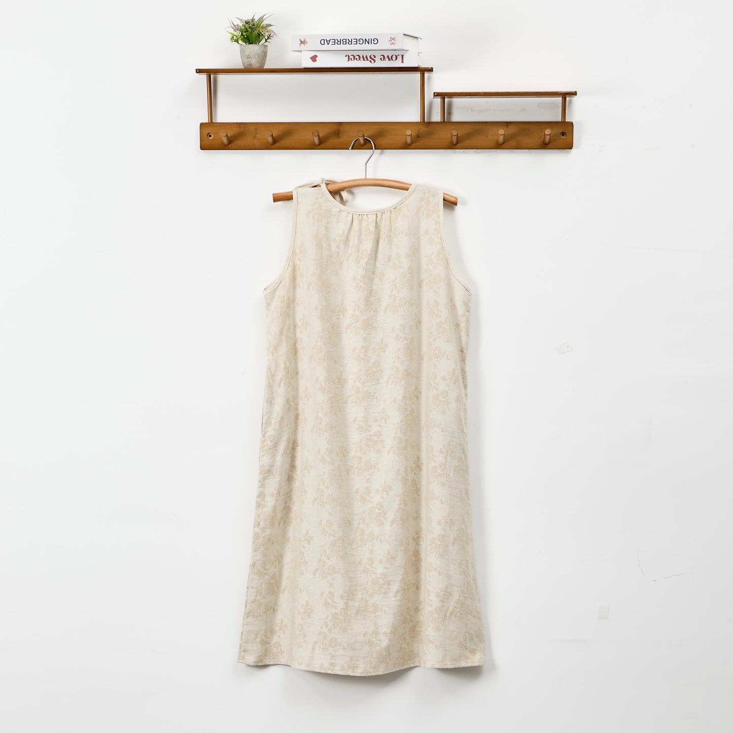 Nuisette en coton beige à fleurs rétro Ownkoti - image 1
