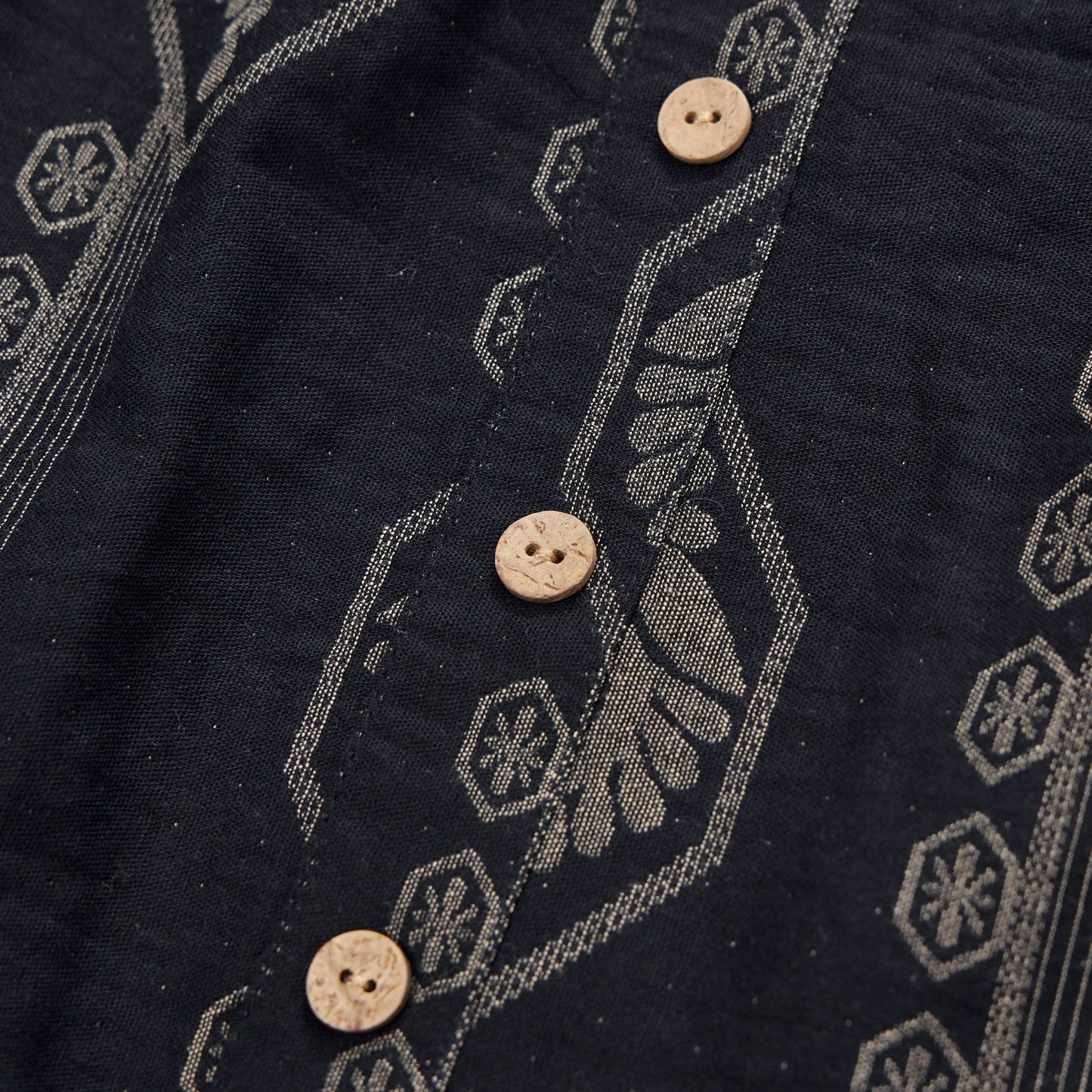 Nuisette vintage Ownkoti bleu marine à motifs géométriques en coton - image 4