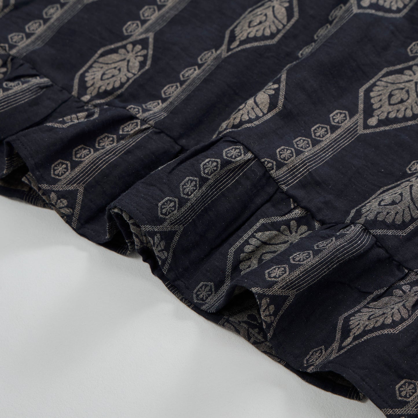 Nuisette vintage Ownkoti bleu marine à motifs géométriques en coton - image 7