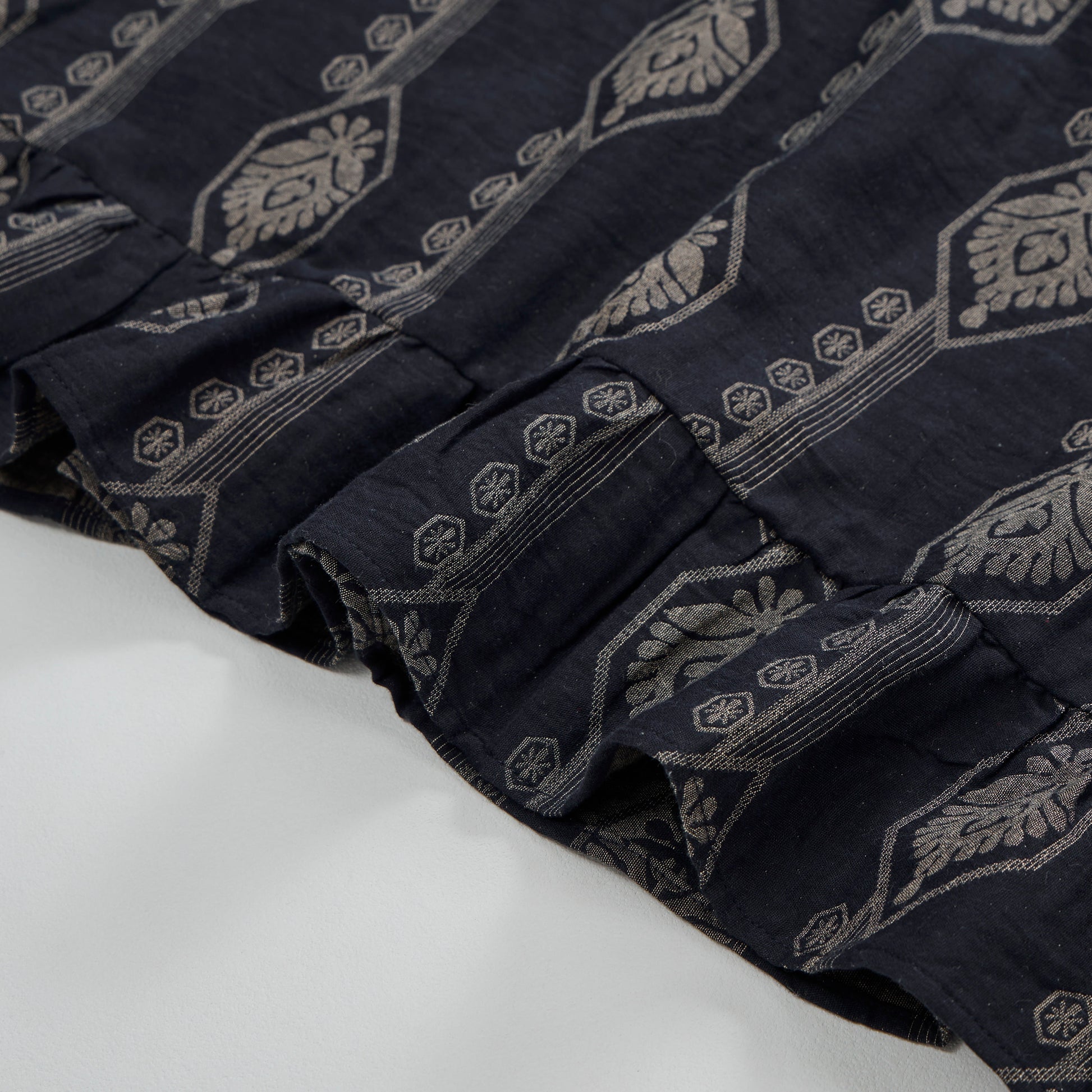 Nuisette vintage Ownkoti bleu marine à motifs géométriques en coton - image 7
