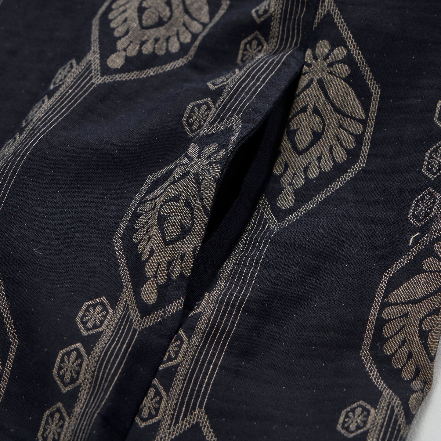Nuisette vintage Ownkoti bleu marine à motifs géométriques en coton - image 6