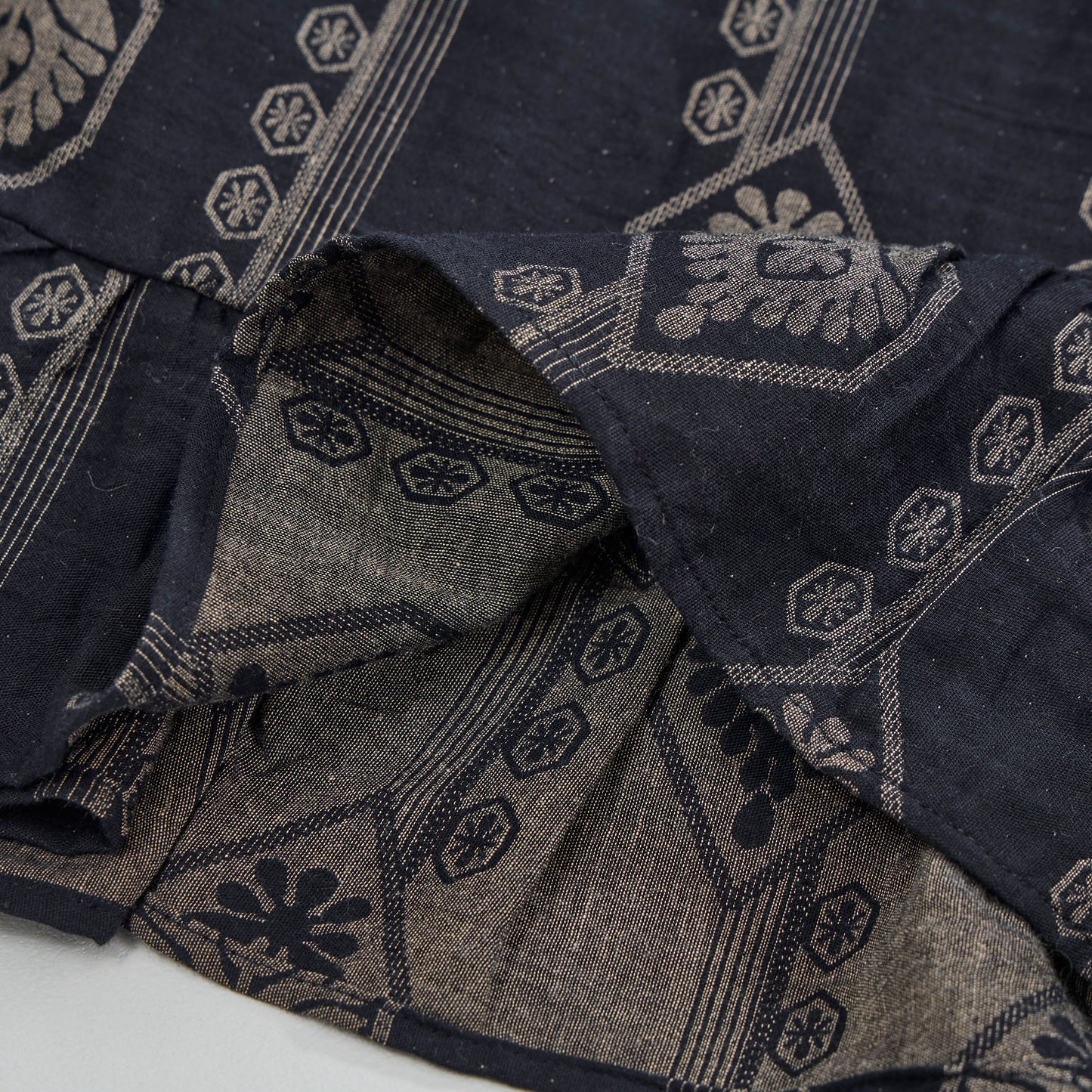 Nuisette vintage Ownkoti bleu marine à motifs géométriques en coton - image 5