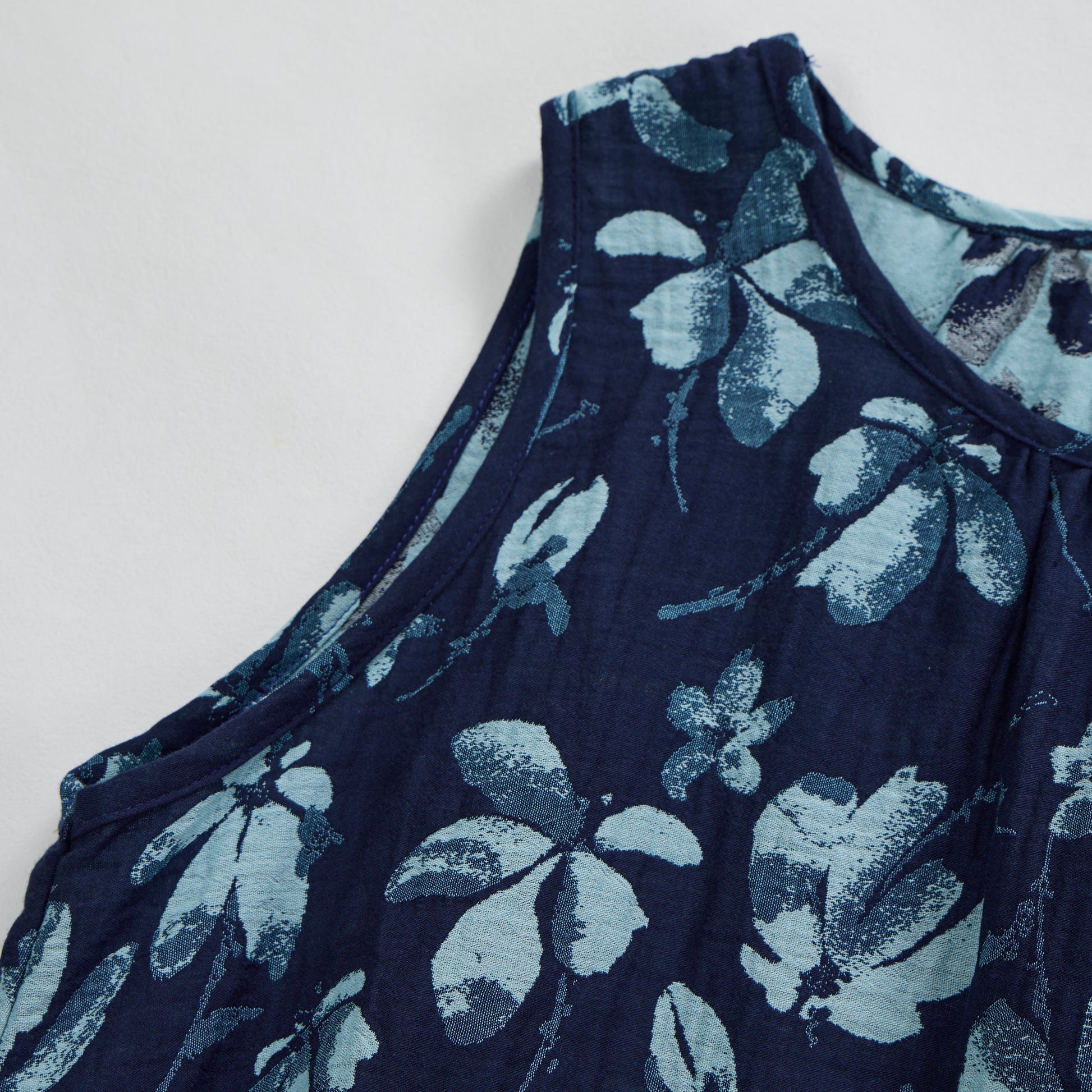 Ensemble de détente Ownkoti rétro bleu marine à fleurs, débardeur en coton. - image 3