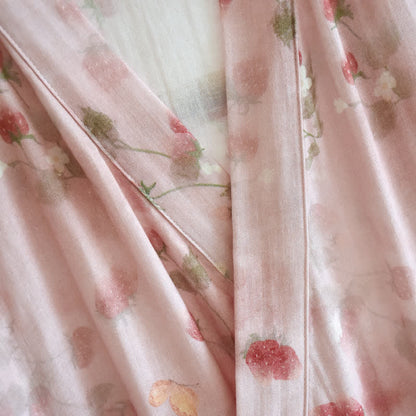 Kimono en coton à motif floral rose et baies Ownkoti - image 4