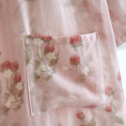 Kimono en coton à motif floral rose et baies Ownkoti - image 6