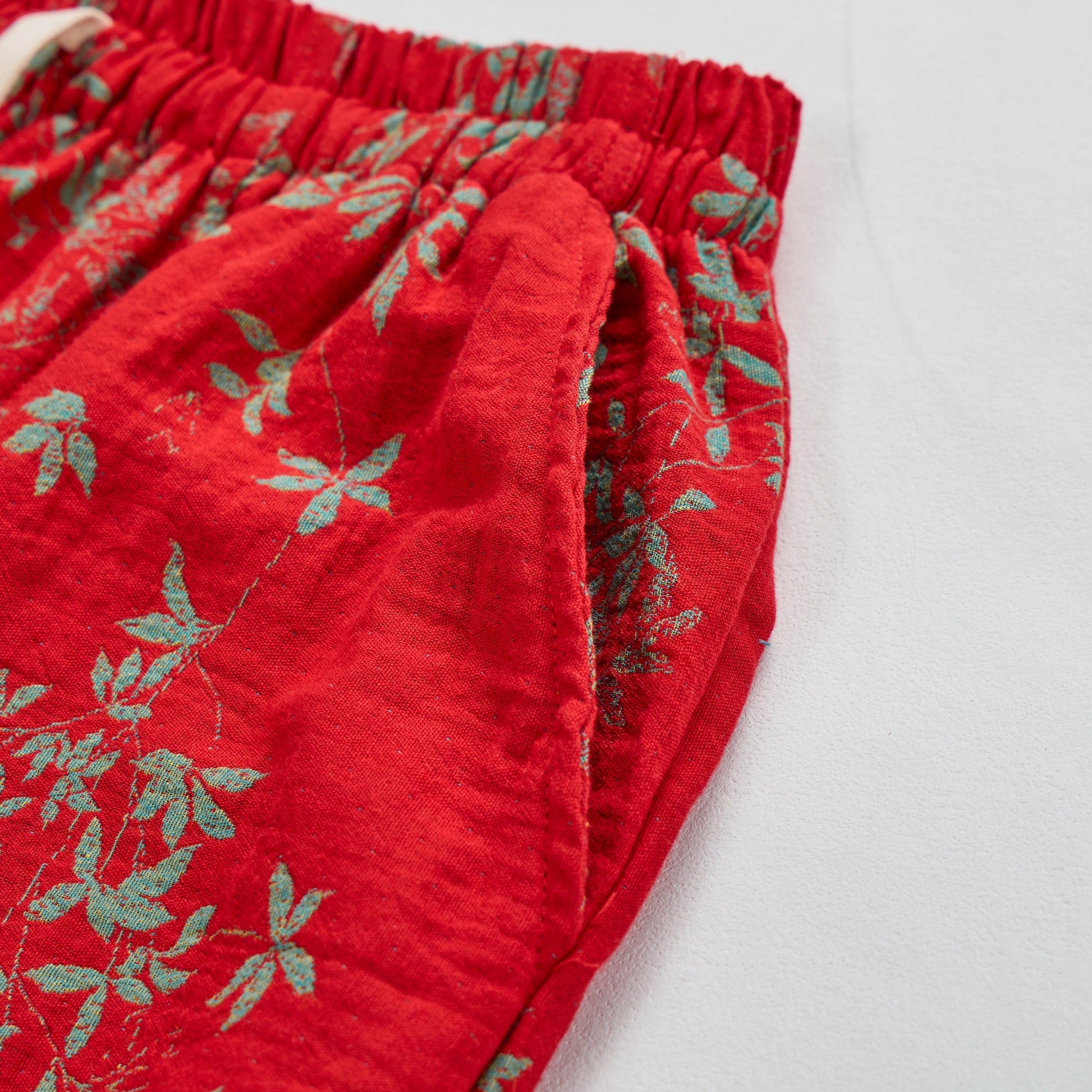 Pantalon de détente en coton à fleurs rouges Ownkoti - image 3