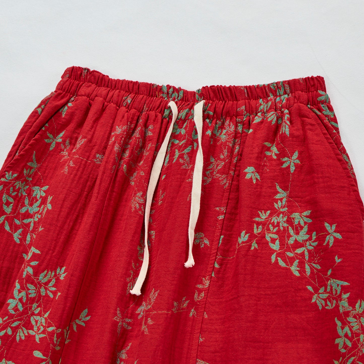 Pantalon de détente en coton à fleurs rouges Ownkoti - image 2