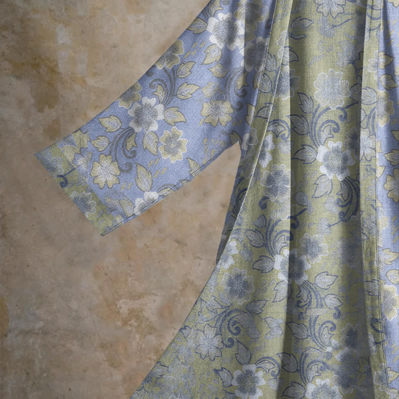 Peignoir kimono rétro en coton à fleurs Ownkoti - image 3