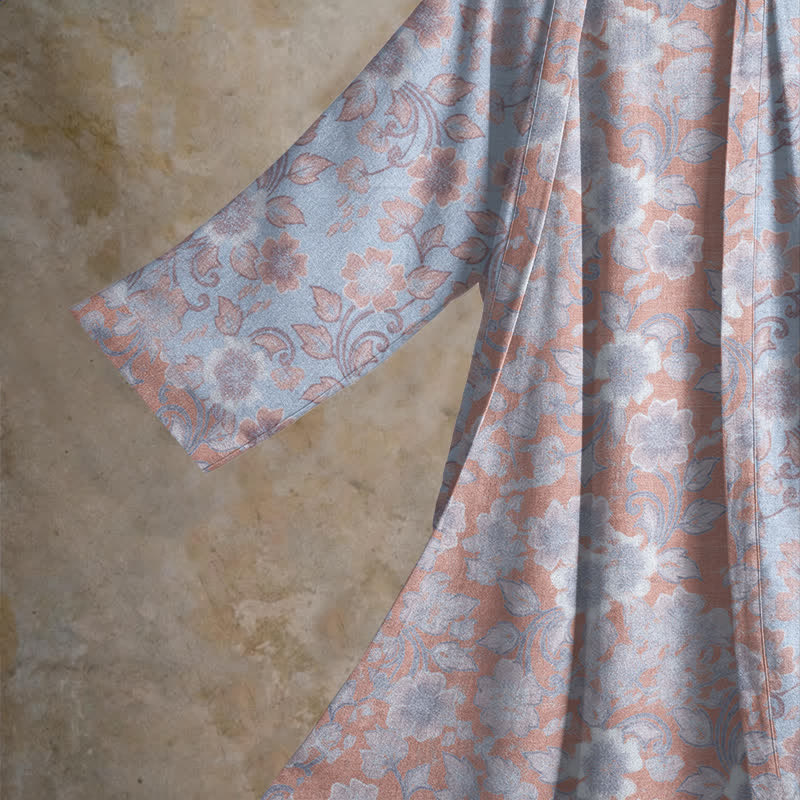 Peignoir kimono rétro en coton à fleurs Ownkoti - image 8