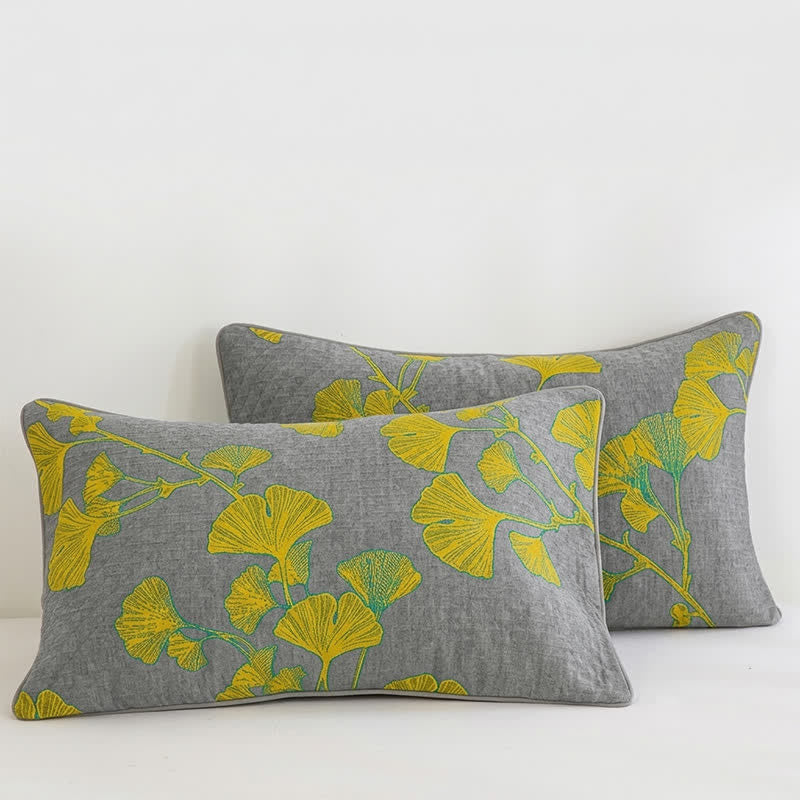 Couette réversible en coton à motif floral rétro de jardin Ownkoti - Gris clair - 2 taies d'oreiller - 51cm ×91cm - image 6