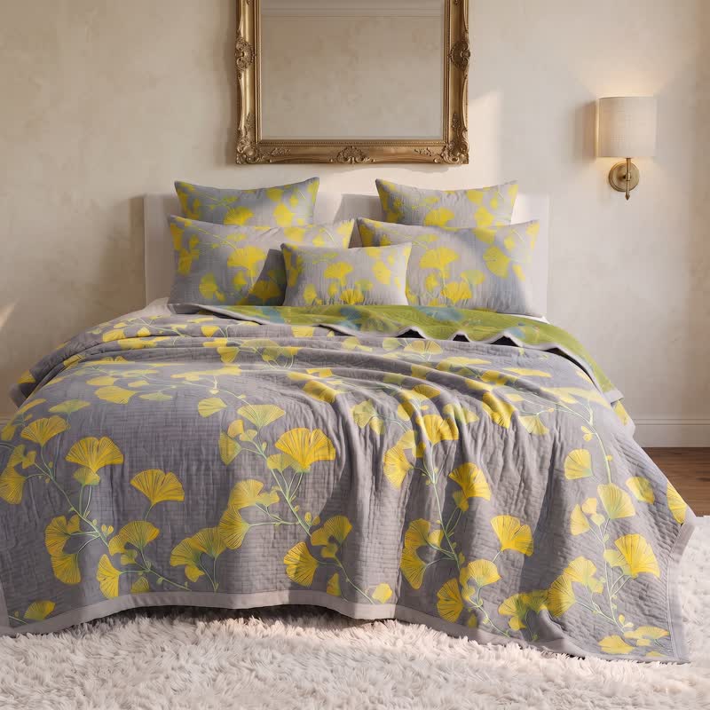 Couette réversible en coton à motif floral rétro de jardin Ownkoti - image 2