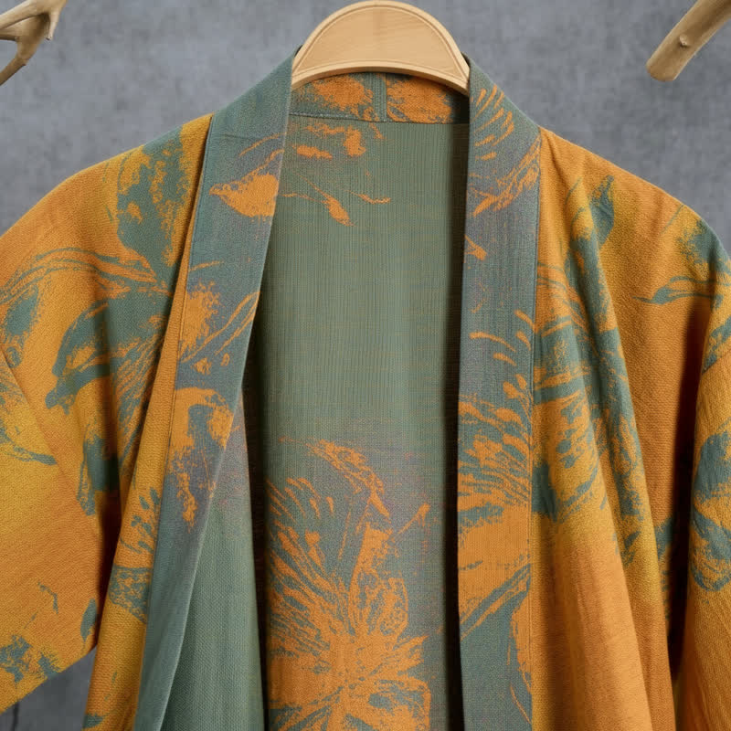Peignoir kimono réversible en coton à motif floral vintage Ownkoti - image 5
