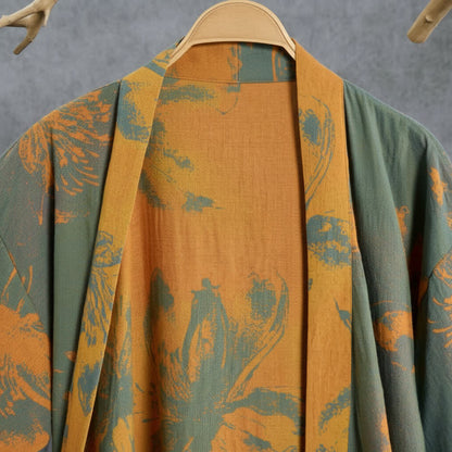 Peignoir kimono réversible en coton à motif floral vintage Ownkoti - image 1