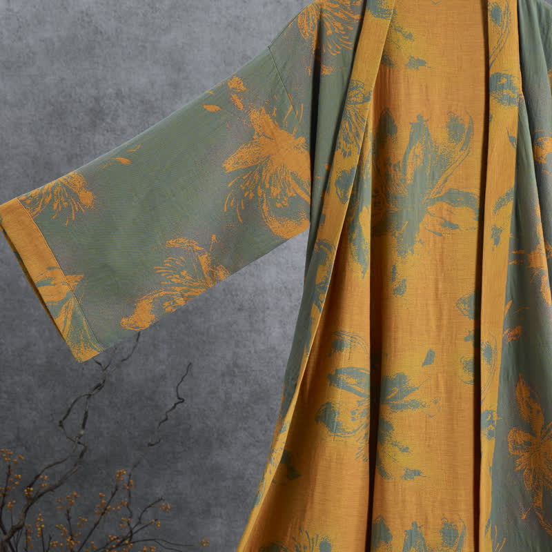 Peignoir kimono réversible en coton à motif floral vintage Ownkoti - image 2