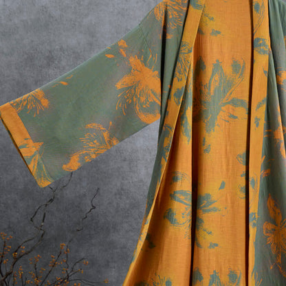 Peignoir kimono réversible en coton à motif floral vintage Ownkoti - image 2