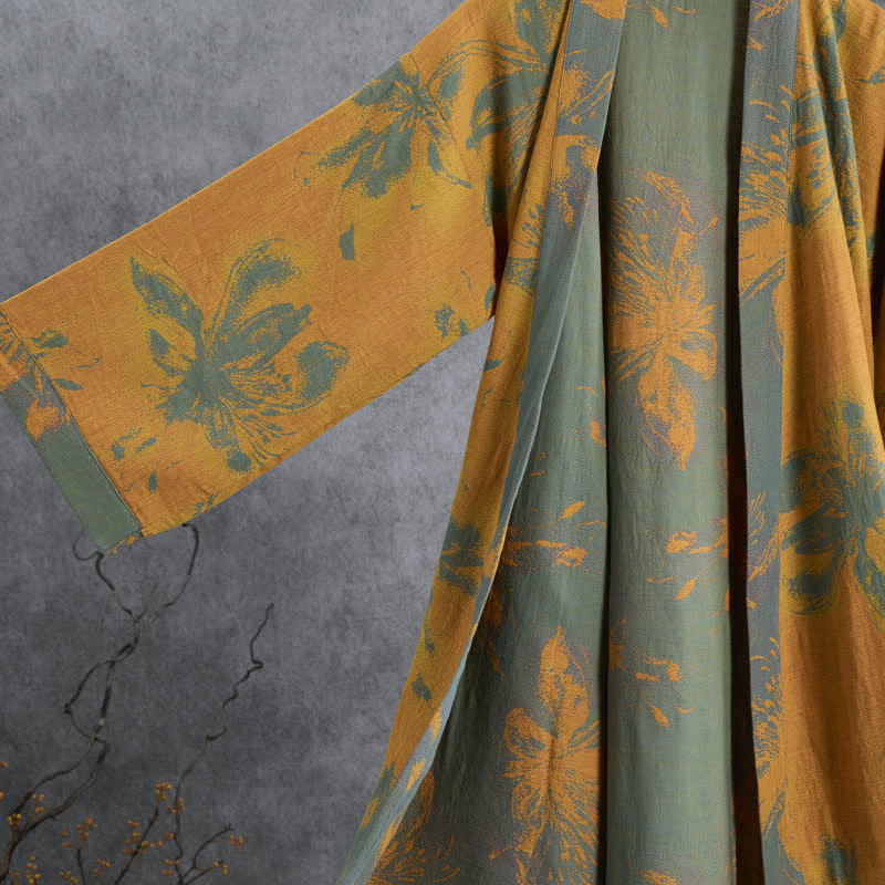 Peignoir kimono réversible en coton à motif floral vintage Ownkoti - image 6