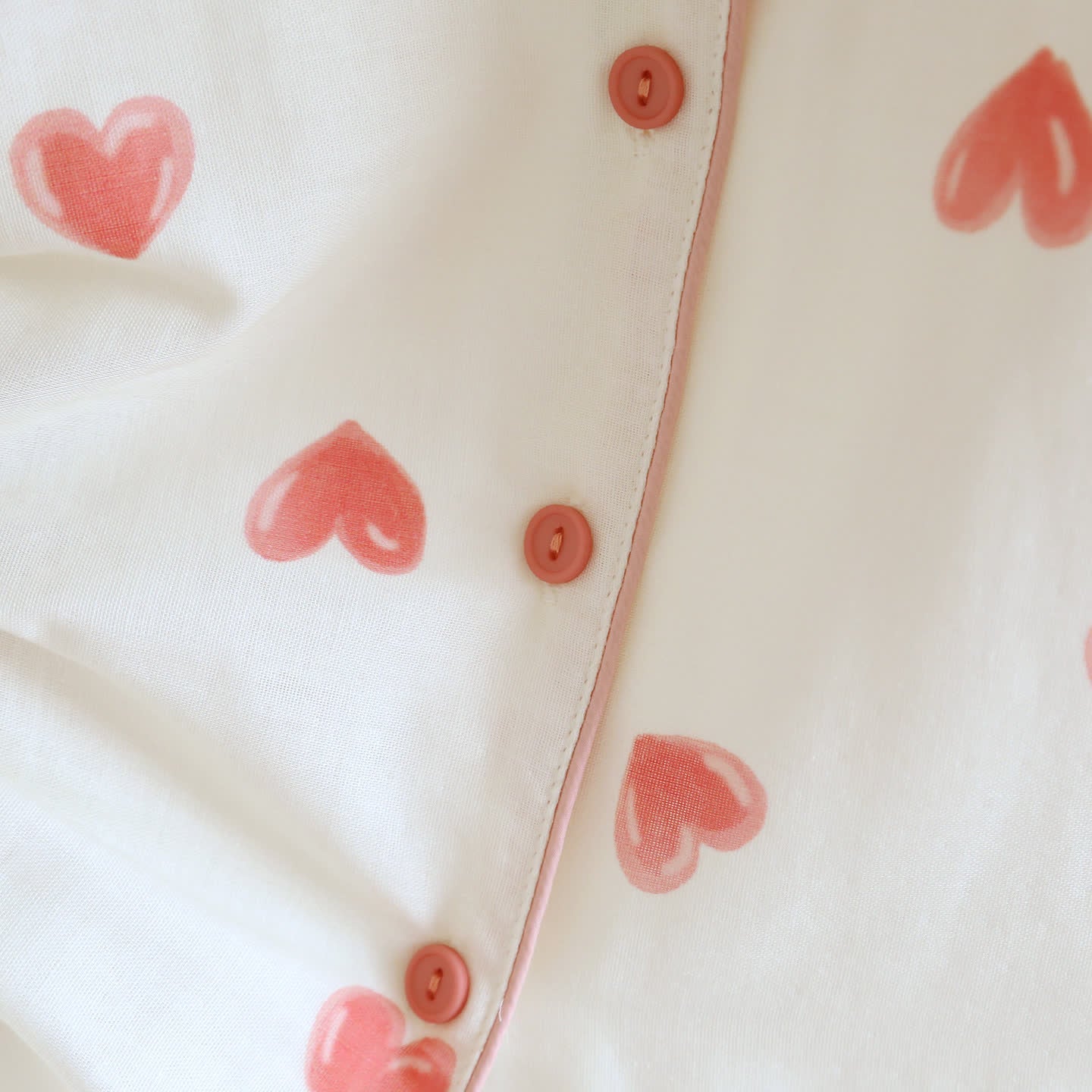 Ensemble de vêtements d'intérieur en gaze de coton à imprimé cœur Ownkoti (3 pièces) - image 5