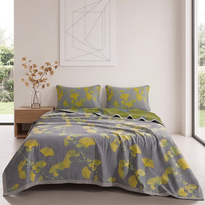 Couette réversible en coton à motif floral rétro de jardin Ownkoti - image 1