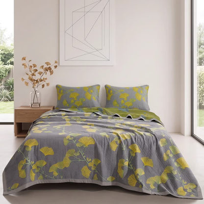 Couette réversible en coton à motif floral rétro de jardin Ownkoti - image 1