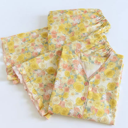 Ensemble de vêtements d'intérieur 3 pièces en coton rose jaune Ownkoti - image 2