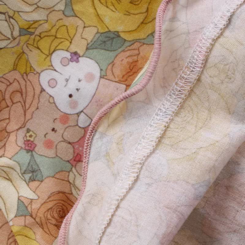 Ensemble de vêtements d'intérieur 3 pièces en coton rose jaune Ownkoti - image 7