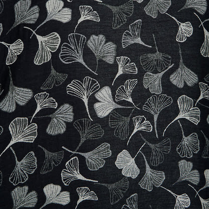 Ensemble de literie réversible en coton Ownkoti Vintage à motif feuille de ginkgo noire - image 7