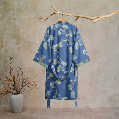 Kimono rétro en coton à feuilles de ginkgo Ownkoti - image 13
