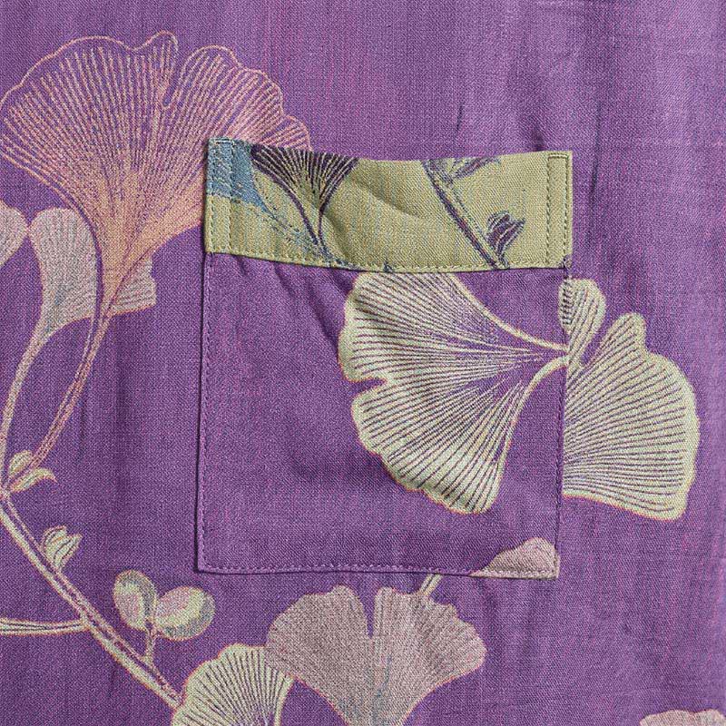 Kimono rétro en coton à feuilles de ginkgo Ownkoti - image 28