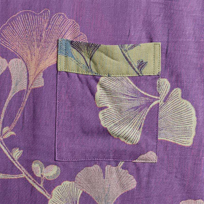 Kimono rétro en coton à feuilles de ginkgo Ownkoti - image 28